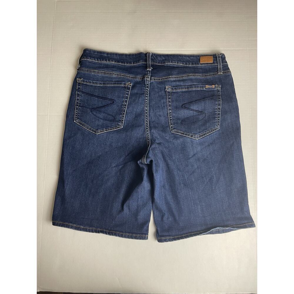 Seven-7 Jean Shorts Women's 14 Sunset Bermuda White 5‎ Pockets Destressed Hem - Picture 5 of 8